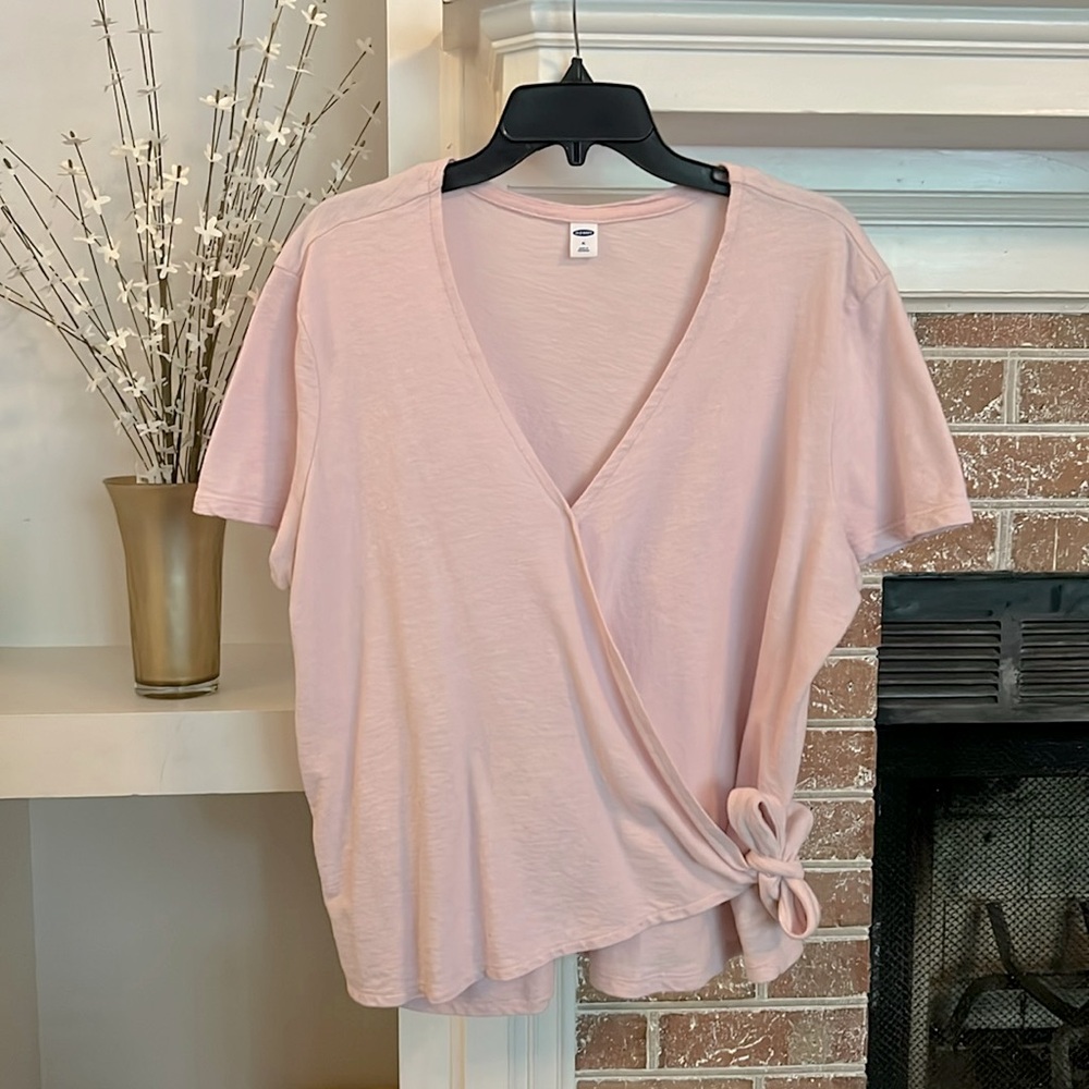 Old Navy Blush Pink Wrap Top with Tie